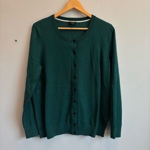 Talbots 1X Cardigan Button Front Pima Cotton Blend Green